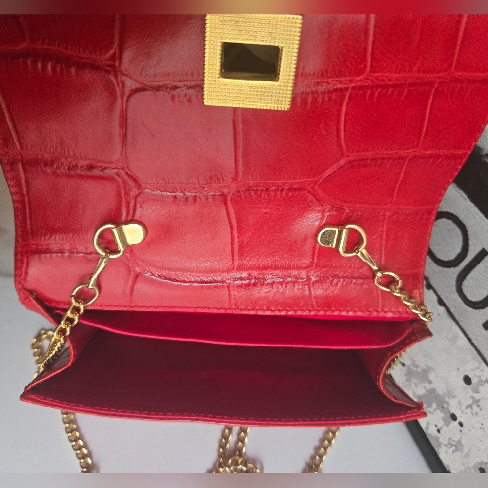 ⛔️SOLD⛔️Nina Ricci Embossed Leather Mini Evening Crossbody Bag EUC - Picture 10 of 12